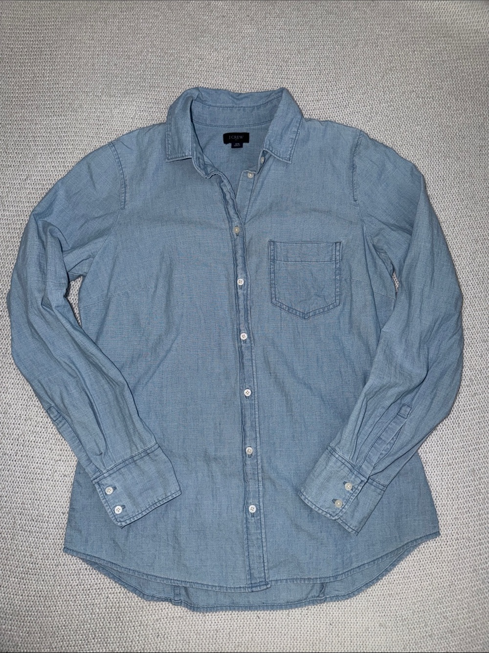 J Crew 100% Cotton Button Down Denim Shirt Size XS